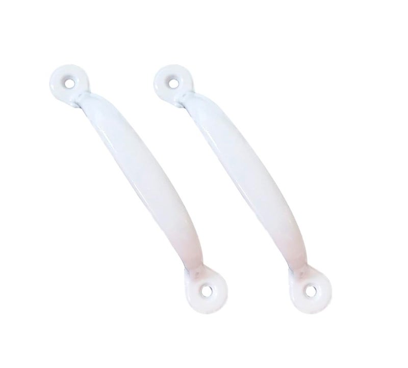 QCAA Steel Screen Door Pull, 4-3/4"", Surface Mount for Screen Door, Drawer Access Panel Cabinet Lid Hatch, White Coated, 2 Pack, Made in Taiwan - Image 1